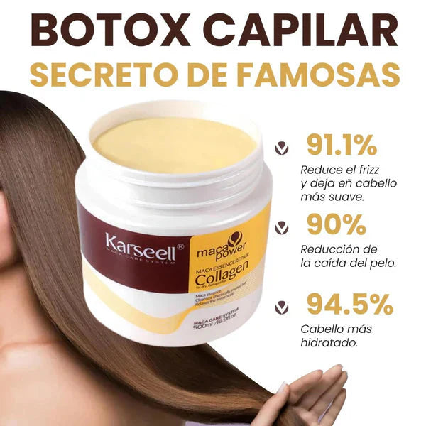 Karseell tratamiento: Mascarilla Botox Para Tu Cabello Con COLAGENO - Reduce el encrespamiento - 300ml